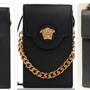 Versace Black Leather Crossbody Bag
